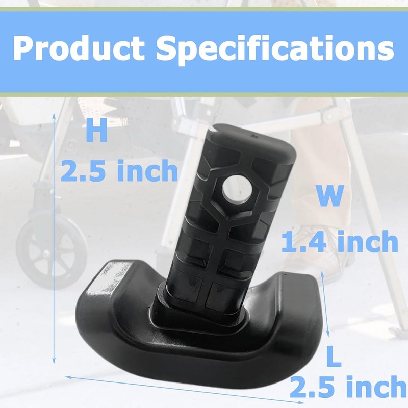 auaurly 4 PCS Walker Ski Glides 4302 for EZ Fold-N-Go Walker and Able Life Space Saver Walker, Durable Mobility Aid Glide for Stability, Black - Image 2